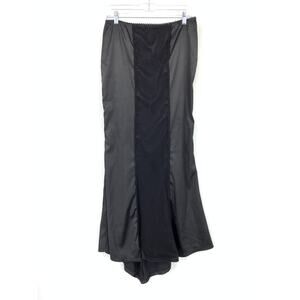 VTG 90s Morbid Threads Maxi Skirt Womens M Black Satin Mermaid Goth Whimsygoth